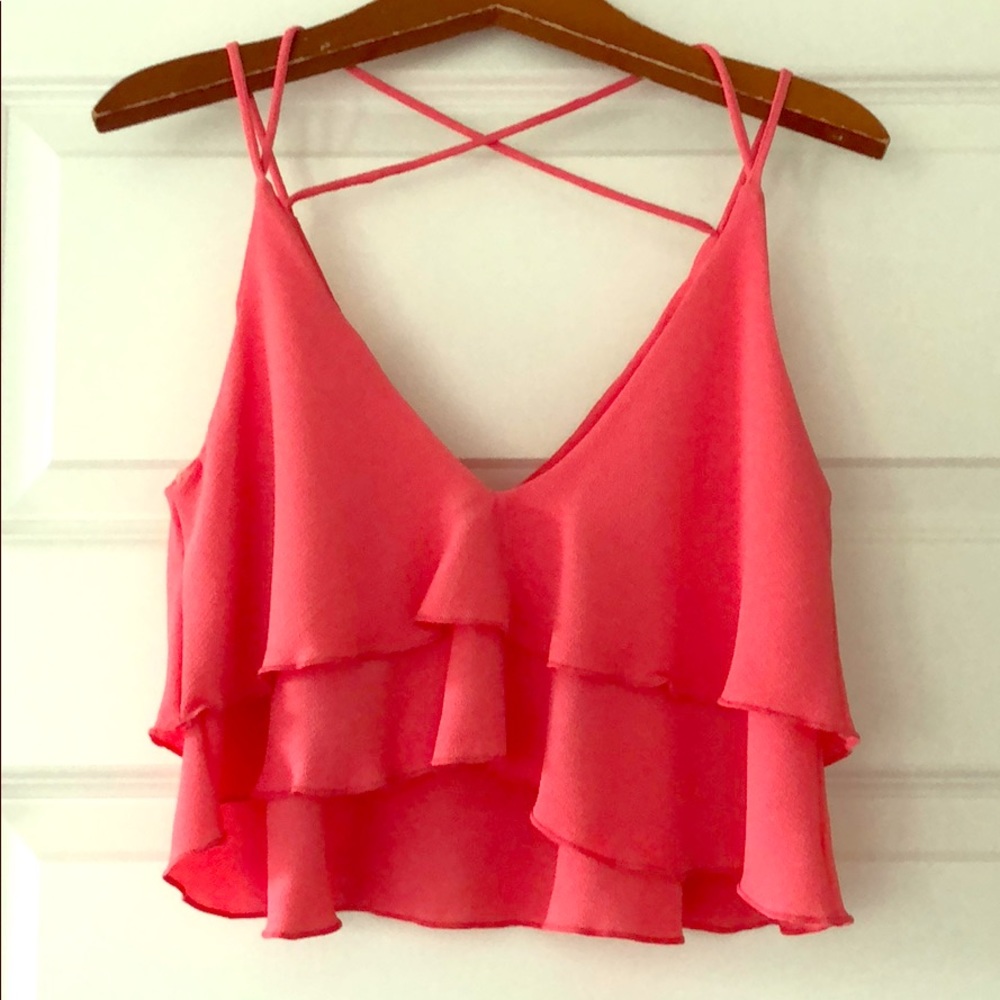 NWT Blush Bubble Gum Pink Flowing Crop Top